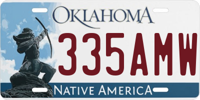 OK license plate 335AMW