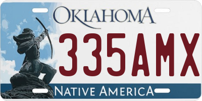OK license plate 335AMX