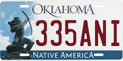 OK license plate 335ANI