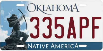 OK license plate 335APF