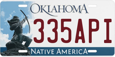 OK license plate 335API
