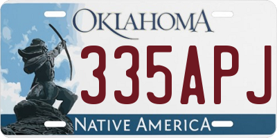 OK license plate 335APJ