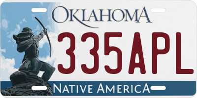 OK license plate 335APL