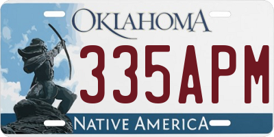 OK license plate 335APM