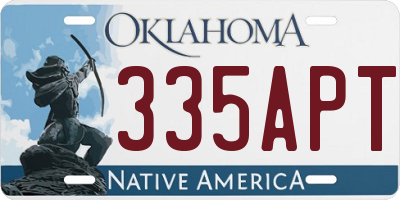 OK license plate 335APT