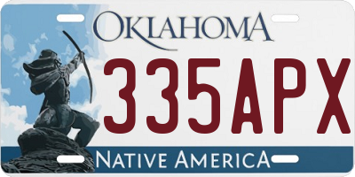 OK license plate 335APX