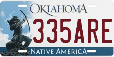 OK license plate 335ARE
