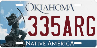 OK license plate 335ARG