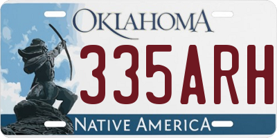 OK license plate 335ARH