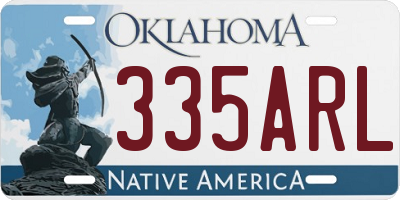 OK license plate 335ARL