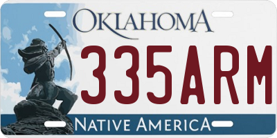 OK license plate 335ARM