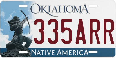 OK license plate 335ARR