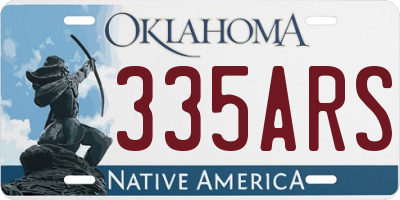 OK license plate 335ARS