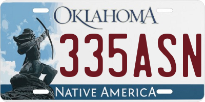 OK license plate 335ASN