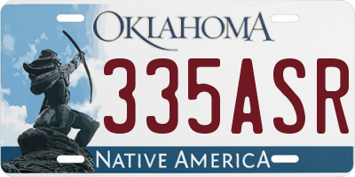 OK license plate 335ASR