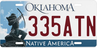 OK license plate 335ATN