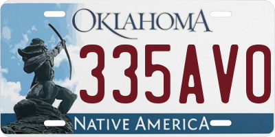 OK license plate 335AVO