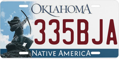 OK license plate 335BJA