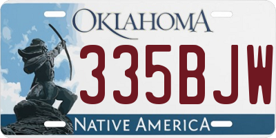 OK license plate 335BJW