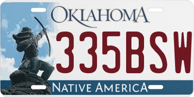 OK license plate 335BSW