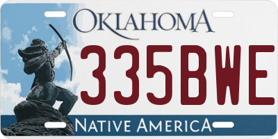 OK license plate 335BWE