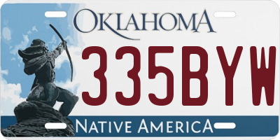 OK license plate 335BYW