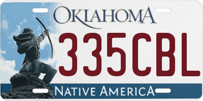 OK license plate 335CBL