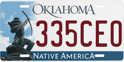 OK license plate 335CEO