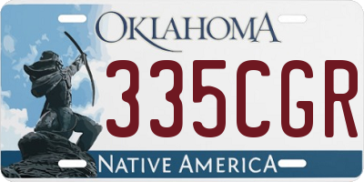 OK license plate 335CGR