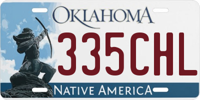 OK license plate 335CHL