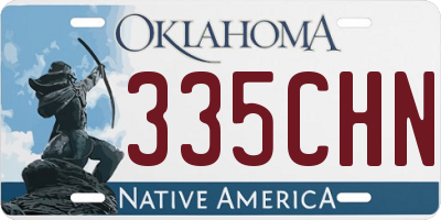 OK license plate 335CHN