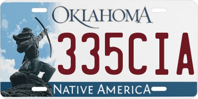 OK license plate 335CIA