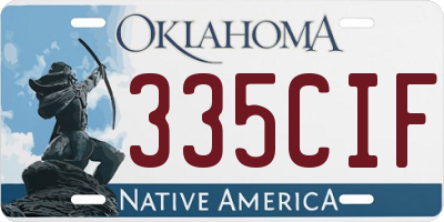 OK license plate 335CIF