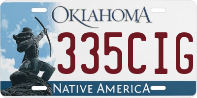 OK license plate 335CIG