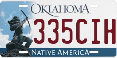 OK license plate 335CIH