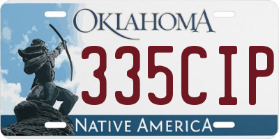 OK license plate 335CIP