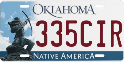 OK license plate 335CIR