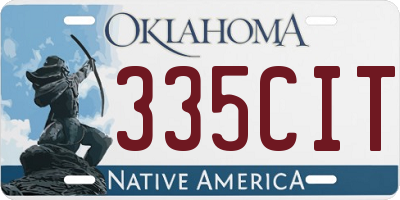 OK license plate 335CIT