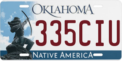 OK license plate 335CIU