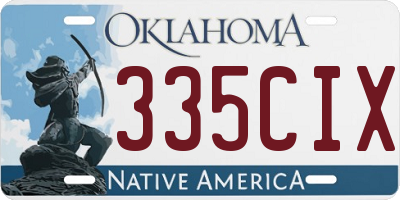 OK license plate 335CIX