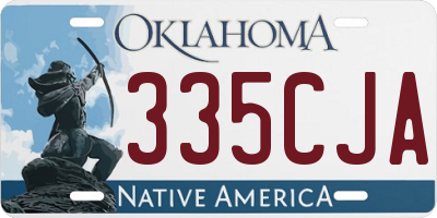OK license plate 335CJA