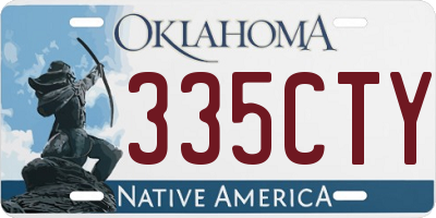 OK license plate 335CTY