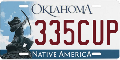 OK license plate 335CUP