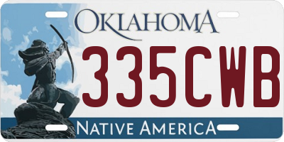 OK license plate 335CWB