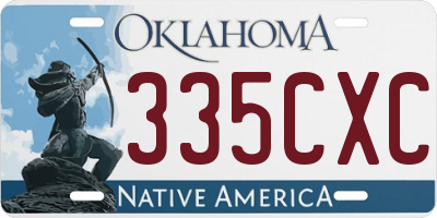 OK license plate 335CXC