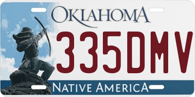 OK license plate 335DMV