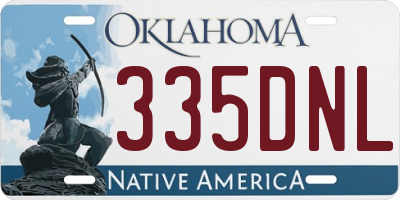 OK license plate 335DNL
