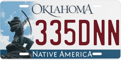 OK license plate 335DNN