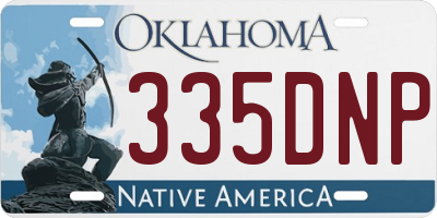 OK license plate 335DNP