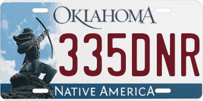 OK license plate 335DNR